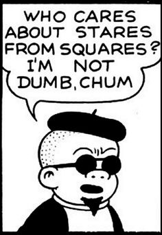 a comic strip with an image of a man in glasses and a speech bubble above his head