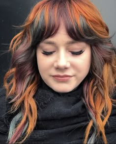 Color Block Hair, Wait A Minute, Succulents Decor, Edgy Hair, Haircut And Color, Hair Color And Cut, Orange Hair, Hair Inspo Color