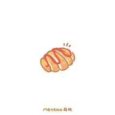 an illustration of a donut with red icing on it's top and the words rentoo written in chinese