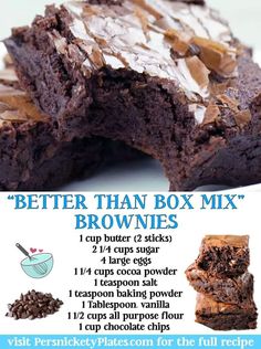 a poster with instructions to make brownies