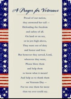 an american flag with the words prayer for veterans