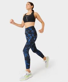 Our updated bum-sculpting run leggings, voted ‘Best Leggings’ by Women’s Running Awards. Ultra-lightweight Italian fabric is quick-drying for your sweatiest sprints. High-waisted design with an adjustable waist and updated seamlines. Back zip pocket, two side slip pockets and redesigned reflective details. High compression fabric offers UV40+ protection. Inseam length: 27" / 68cm. Model wears size S and is 178cm/5'10" tall. Style Code: SB9187AColour: Black Tropical Tech Print 4-way Stretch Leggings For Running With Light Support, Best Leggings For Women Sweaty Betty, Compressive Seamless Leggings For Running, Running Leggings With Side Pockets And 4-way Stretch, Compressive Seamless Running Leggings, Breathable Micro-elastic Sportswear Leggings, Compression Fabric, Running Leggings, Best Leggings