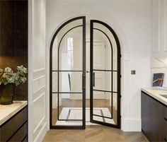 iwd-creative-design-french-interior-double-door-round-top-cifd-in020 French Door Interior, Arched Interior Doors, Laura Hammett, Kensington Apartment, Kitchen Entrance, Arch Interior