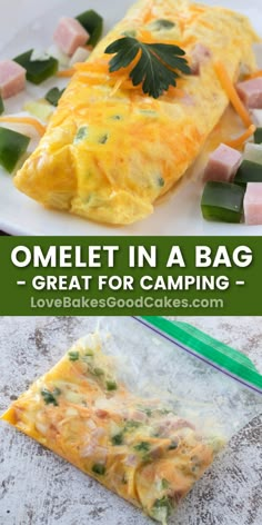 omelet in a bag - great for camping or as an appetizer