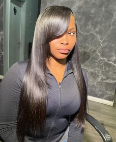 Classy Wigs For Black Women, Side Bangs Black Women, Side Part Weave Black Women, Side Part Lace Wig, Fire Hairstyles, Short Side Part, Laid Hairstyles, Wig Design, Long Weave Hairstyles