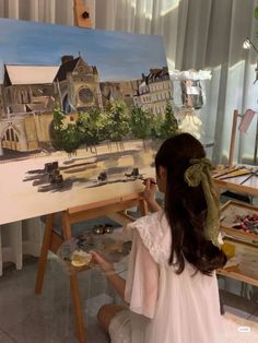 Cool Paintings Ideas Painting Ideas For Beginners, Christmas Paintings On Canvas, Girl Painting, Canvas For Beginners, Small Canvas Paintings, Canvas Painting Ideas, Girl Artist, Canvas Drawings, Artist Aesthetic