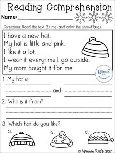 worksheet for reading the snowflakes and other winter related items to help students learn