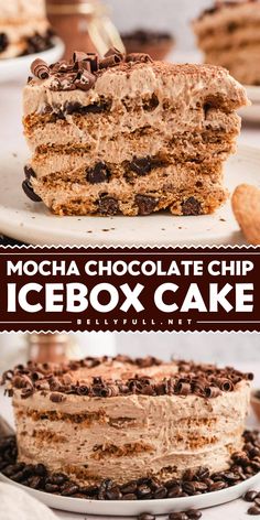 With layers of flavored mascarpone cheese and thin crisp cookies, this Mocha Chocolate Chip Icebox Cake is one of my family’s favorite no-bake desserts. It has just the right balance of chocolate and coffee flavors, thanks to coffee liqueur, instant espresso powder, and cocoa powder, and the texture is so light and creamy. And it’s SO easy to assemble without any baking! Crisp Cookies, Instant Espresso, Coffee Flavors, Chocolate And Coffee, Mocha Chocolate, Christmas Desserts Easy, Coffee Liqueur, Easy No Bake Desserts, Espresso Powder