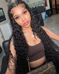 Wet And Wavy Hair, Frontal Wig Hairstyles, Wig Curly, Full Frontal, Deep Wave Hairstyles, Girls Hairstyles Braids, Deep Curly, Slick Hairstyles