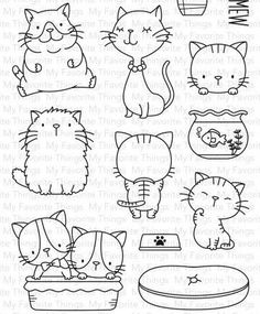 some cats and kittens stamp set