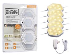 The demand for under cabinet lighting is at an all-time high and BLACK+DECKER® 5-Pack LED under cabinet puck light kit is here to help ease you in to this trend. No pro or tools needed – this under cabinet puck light kit is equipped with a five-minute install that’s perfect for any homeowner looking to easily upgrade their kitchen. With 10 brightness levels and different accent lighting, these puck lights will be your go-to lighting for everything from cooking to cleaning to crafting and more! A Light Spectrum, Led Puck Lights, Easy Home Improvement, Led Under Cabinet Lighting, Puck Lights, Pot Lights, Direct Lighting, Recycling Programs, Under Cabinet Lighting