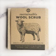 a soap bar with an image of a sheep on it's front and side