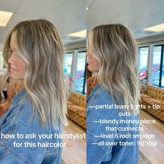 Blond Hair Low Maintenance, Manageable Blonde Highlights, Balayage Neutral Blonde, Lazy Blonde Hair, Bronde Balayage With Money Piece Formula, Low Maintenance Lived In Blonde, Reverse Balayage Before And After Blonde, Full Highlight Before And After, Half Balayage Blonde