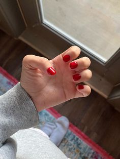 My new red nails for the 2023 Christmas season! Short, simple, classy winter nail inspo. In love with this nail polish color by Essie - linked it to this post! Check out my account for other holiday outfit and fashion ideas. Christmas Nails 2023, Nails 2023, Winter Nail, 2023 Christmas, Holiday Outfit, Nail Polish Colors, My Account, Winter Nails