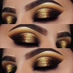 Drag Make-up, Beauty And Skin Care, Gold Eye Makeup, Eye Makeup Looks, Dramatic Eye Makeup