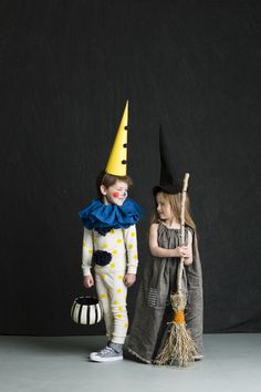 two children dressed up in halloween costumes