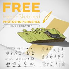 an image of a free hand - sketched photoshop brushes