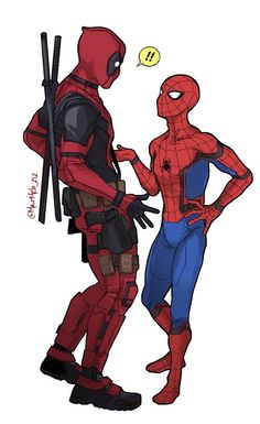 two deadpools standing next to each other