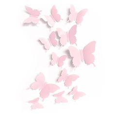 PRICES MAY VARY. PINK BUTTERFLY WALL DECALS - Set of 24 pink butterflies. 4 large, 4 medium, and 16 small butterflies with adhesives. Please see images for specific sizes. CUTE PINK ROOM DECOR - Perfect addition to any room with a pastel pink aesthetic. Adds a sweet touch to a toddler or baby girl room decor. PARTY DECORATIONS - Great for any celebration! Use the butterflies to jazz up a baby shower, bridal shower, wedding, or birthday parties. REUSABLE - Butterfly stickers are made of waterproo Butterfly Bedroom Ideas Kids, Pale Pink Room, Butterfly Baby Room, Aesthetic Butterflies, Butterflies Stickers, Room Decor For Girls, Girls Room Decals, Butterfly Nursery Decor, Butterfly Bedroom