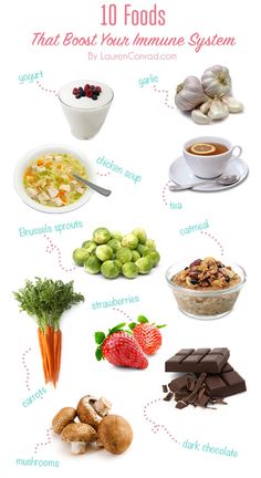 Tuesday Ten: Immune Boosting Foods! Check it out guys:) 1. Yogurt 2. Garlic 3. Chicken soup 4. Tea 5. Mushroom 6. Strawberries 7. Brussels sprouts 8. Oatmeal 9. Carrots 10. Dark Chocolate_ __Love fitness? Check out our website! Motivasi Diet, Grilled Seafood, Food Facts, Healthy Tips, Superfoods, Health And Nutrition, Healthy Choices