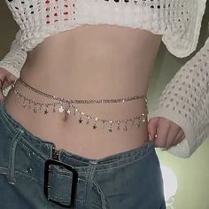 Fashion Shiny Rhinestone Waist Chain For Women Girls Simple Sexy Beach Bikini Multi Layered Stomach Chains, Belts Aesthetic, Jóias Body Chains, Thigh Jewelry, Minimalist Necklace Silver, Waist Jewelry, Chain Accessories, Body Chains, Belly Jewelry