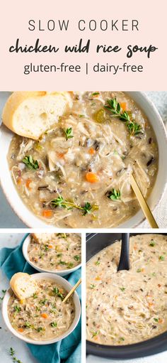 slow cooker chicken wild rice soup is an easy and delicious dinner that's ready in under 30 minutes