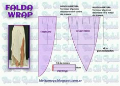 the diagram shows how to make a falda wrap for your dress or skirt, as well as instructions on how to sew it