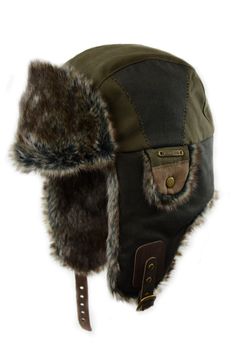 With faux suede and faux snowtop trim. Luxury Brown Hat With Ear Flaps, Swagy Hats, Case Knives Hats, Unsigned Trapper Hat Black, Vintage Flexfit Hat Brown, North Face Trapper Hat, Retro Ski Hats, Aviator Hat Outfit, Futuristic Photoshoot