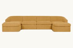 Ziki U-Shape Sectional Sofa in Honey Bee U Shaped Sectional Sofa, Sectional Ottoman, Modular Sofas, Washable Slipcovers, Sectional Slipcover, Hardwood Plywood, U Shaped Sectional, Sectional Sofas, Nectarine