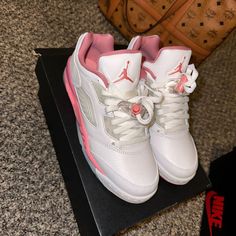 Pink Jordans 4s, Jordans 4s, Jordan 5s, Jordan Pink, Pink Jordans, Cute Nike Outfits