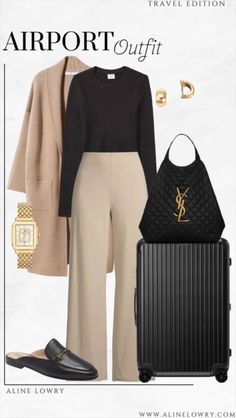 alinelowry's What to wear ✈️ Collection on LTK Chic Airport Outfit, Chic Travel Outfit, Comfortable Travel Outfit, Flight Outfit, Comfy Travel Outfit, Airplane Outfits, Classic Style Outfits, Travel Clothes