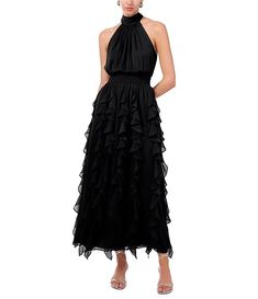 1. STATE Flounce Cascading Halter Neck Sleeveless Maxi Dress | Dillard's Dillards Black Dress, Sleeveless Ruffled Maxi Dress For Evening, Sleeveless Maxi Dress With Ruffles For Evening, Summer Formal Maxi Dress With Ruffled Straps, Formal Summer Maxi Dress With Ruffled Straps, Chic Tiered Silk Maxi Dress, Summer Maxi Dress With Ruffled Straps For Formal Events, Formal Maxi Dress With Ruffled Straps For Summer, Chic Silk Tiered Maxi Dress