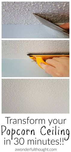 how to transform popcorn ceilings in 30 minutes with this easy and simple trick for painting popcorn ceilings