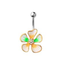 Check out 14 GA 3/8" Green Yellow Gold IP Hibiscus CZ Flower Belly Button Navel Ring B629, the latest item I added on eBay! #eBay #eBaySeller Navel Ring, Navel Rings, Butterfly Shape, Beautiful Ring, A Butterfly, Belly Button, Green Yellow, Body Jewelry, Hibiscus