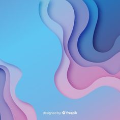 an abstract blue and pink background with wavy shapes