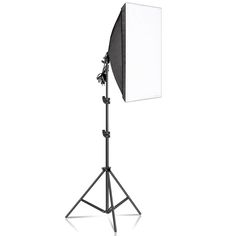 an image of a photography studio light on a tripod with the lighting set up