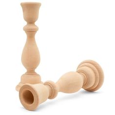 Classic Solid Wood Candlestick Holder -2 7/16 W x 6 3/4 H Farmhouse Candle Holders, Wooden Candlestick Holders, Wooden Candlestick, Farmhouse Candles, Wood Slice Crafts, Wooden Candle Sticks, Wood Candle, Wood Candle Sticks, Woodpeckers