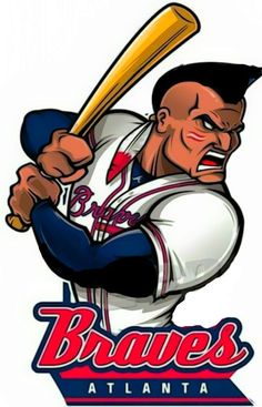 a baseball player holding a bat on top of a white background with the words braves atlanta