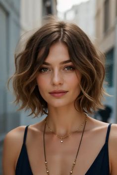 Shaggy Fall Hair, Shoulder Length Hair Textured, Midi Bob Haircut, Long Shaggy Bob, Cyberpunk Female, Wavy Bob Haircuts, Textured Haircut, Shaggy Bob, Wavy Bob