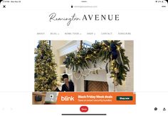 an image of a website page with christmas decorations on the front and back side of it