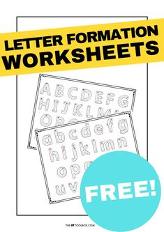 a printable letter formation worksheet with the words,'free'on it