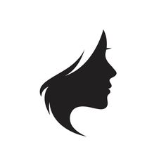 the silhouette of a woman's head with long hair