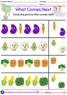 the printable worksheet for children to learn how to make vegetables and fruits