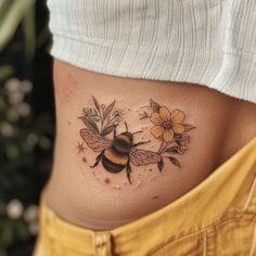 Brilliant Bumble Bee Tattoo Flash Bee With Roses Tattoo, Insect Half Sleeve Tattoo, Forarm Tattoos Woman Floral, Bubble Bee Tattoos, Colored Bee Tattoo, Wildflower Tattoo Meaning, Bee Shoulder Tattoo, Turtle Flower Tattoo, Bumble Bee Tattoo Flowers