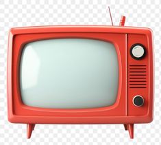 an old red television set with no signal on the screen, hd png clipart