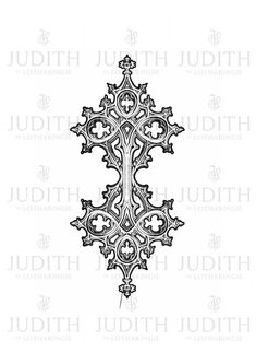 an ornate cross is shown in black and white, with the word truth written below it