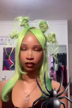 Cool Wig Hairstyles, Alternative Wigs, Event Hairstyles, Exotic Hairstyles, Dope Hairstyles, Black Girls Hairstyles, Aesthetic Hair, Aesthetic Makeup