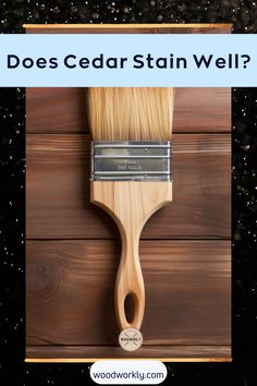 a paint brush with the words does cedar stain well?