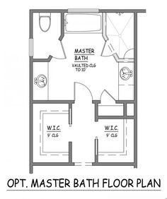 the floor plan for a master bath