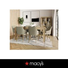 an image of a dining room setting with the words macy's written below it